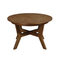 32Inch Wood Round Coffee Table For Living Room,Mid Century Farmhouse Circle Wooden Coffee Tables For Apartment, Easy Assembly, Walnut Walnut Rubber Wood