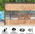 Heavy Duty Outdoor Clear Panel Curtain, 18 Oz Waterproof Pvc Polyester Curtain, Weather Resistant & Tearproof For Patios, Gazebos, Pergolas, Privacy Screen 10'H X 7'W, Gray Gray Plastic,Polyethylene