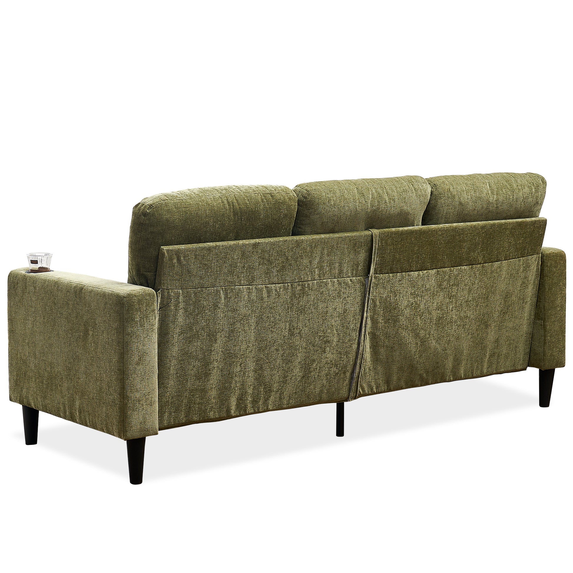 Modern Design Chenille 3 Seater L Shape Sectional Sofa With Storage Chaise For Apartment, Studio, Office,Living Room,L Shape Green Green Chenille Metal Primary Living Space Soft Modern Foam Foam