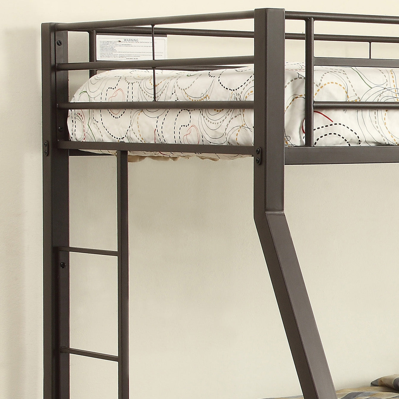 Sandy Brown Bunk Bed Box Spring Not Required Twin Brown Metal Bedroom Contemporary Metal