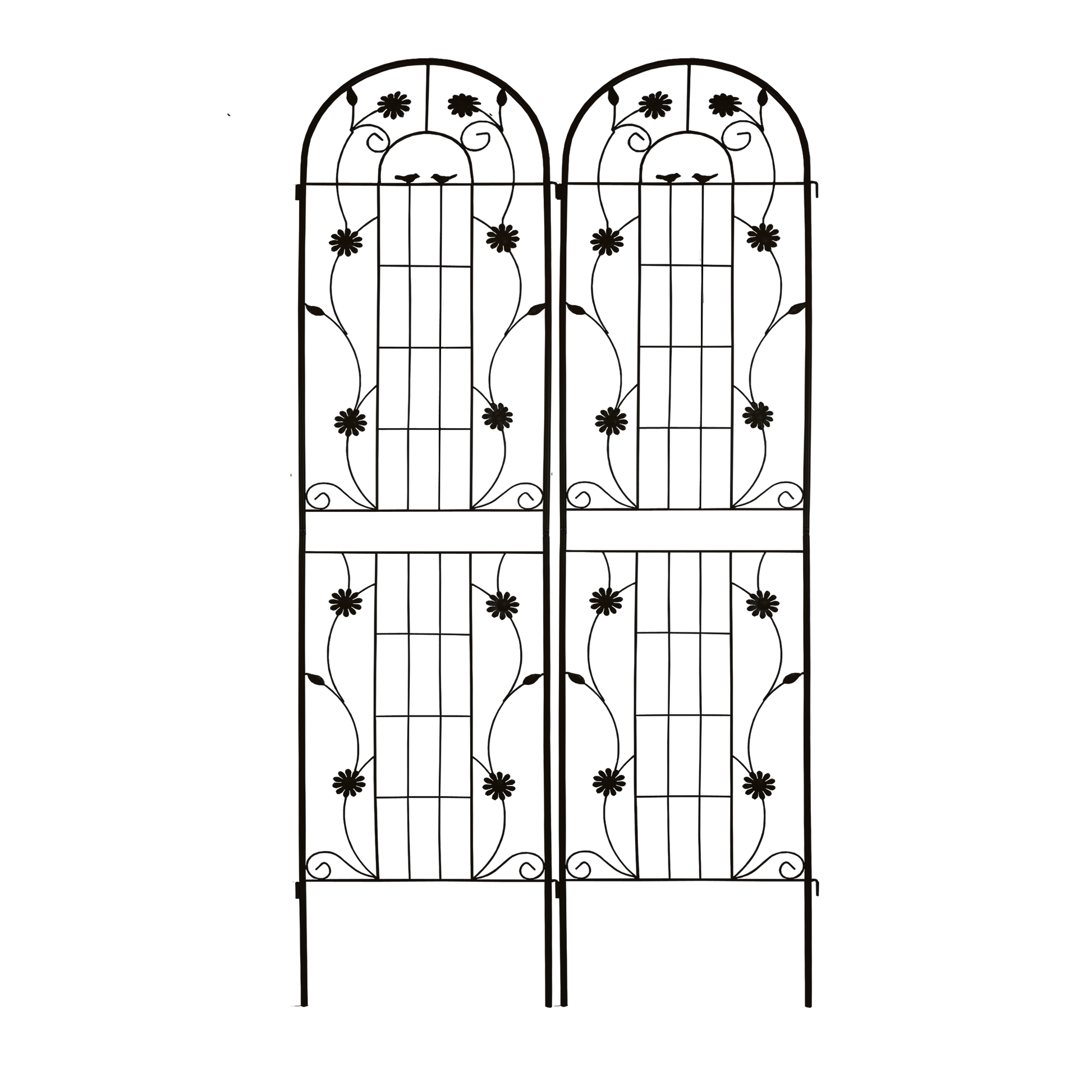 2 Pack Metal Garden Trellis 86.7" X 19.7" Rustproof Trellis For Climbing Plants Outdoor Flower Support Black Black Garden & Outdoor French Iron
