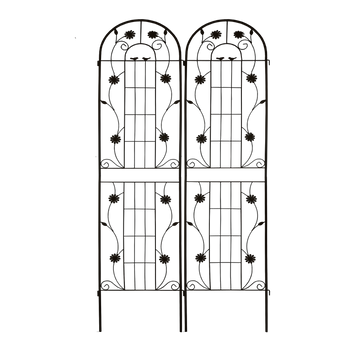 2 Pack Metal Garden Trellis 86.7" X 19.7" Rustproof Trellis For Climbing Plants Outdoor Flower Support Black Black Garden & Outdoor French Iron