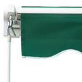 Outsunny 8' X 7' Patio Retractable Awning, Manual Exterior Sun Shade Deck Window Cover, Green Green Steel