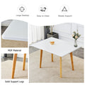Table And Chair Set. White Sintered Stone Tabletop, Rubberwood Legs, Foldable Computer Desk, Foldable Desk. Solid Wood Dining Chair With Small Curved Backrest And Pu Cushions. Zd 1545 Dx 2361 Wood Seats 4 Wood