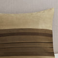 7 Pc Pieced Faux Suede Comforter Set Natural Full Full Natural Polyester
