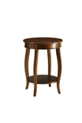 Aberta Walnut Finish Accent Table Walnut Synthetic Wood
