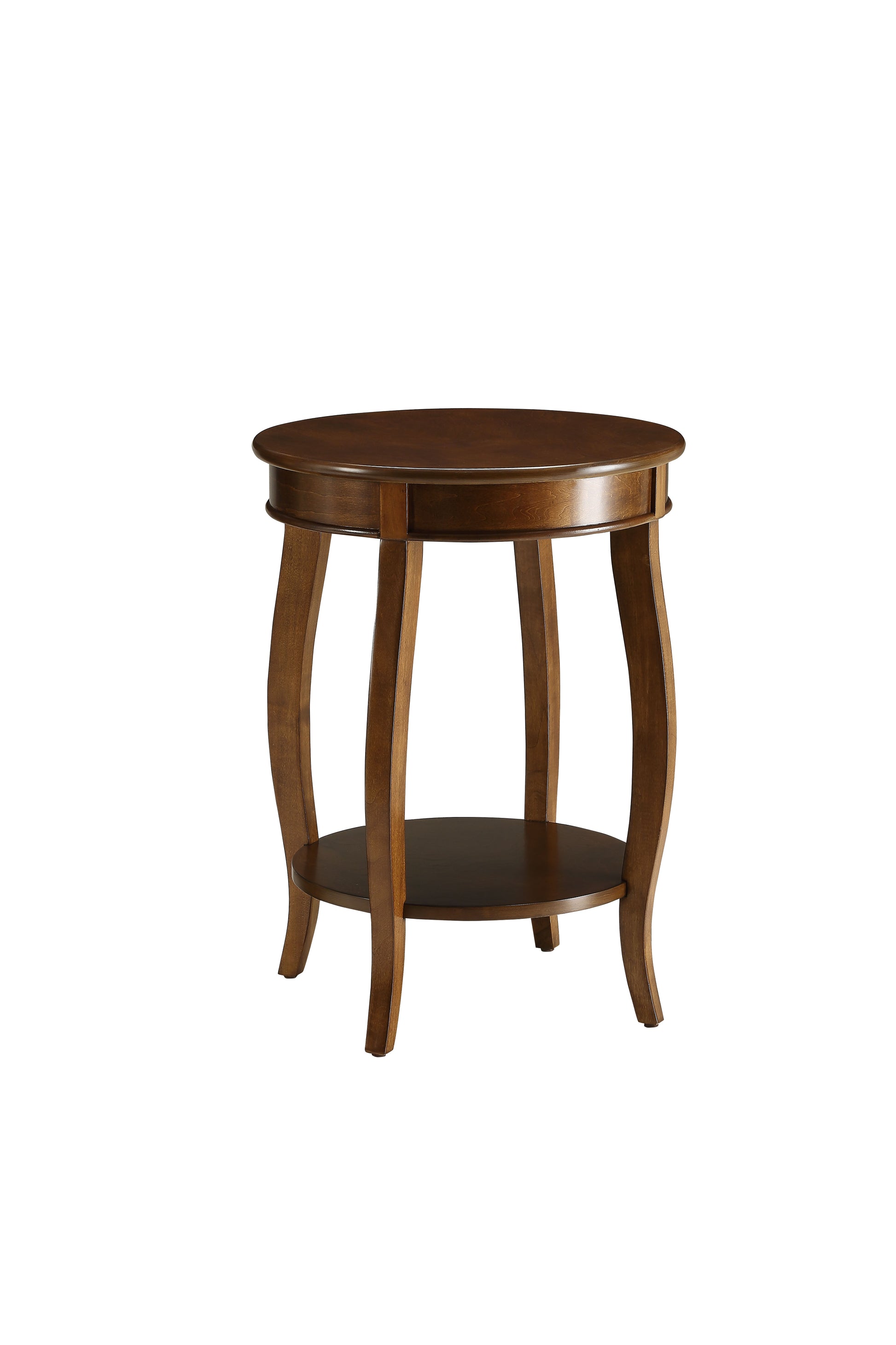 Aberta Walnut Finish Accent Table Walnut Synthetic Wood