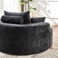 55''L Chenille Sponge Single Sofa,No Assembly Required,Fluffy Modern Sleeper Chair For Living Room, Bedroom, Lounge And Projection Room Not A Swivel Chair. Black Foam Chenille 1 Seat