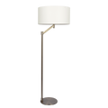 Serene Brushed Nickel Floor Lamp With Rotary Switch Metal Base White Linen Shade Brushed Nickel,White Table&Floor Lamps Linen,Metal