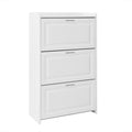 Shoe Storage Cabinet For Entryway With 3 Flip Drawers, Modern Shoe Organizer Cabinet, Free Standing Shoe Rack For Hallway, Living Room, White White Mdf