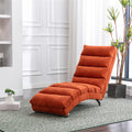 Coolmore Linen Massage Chaise Lounge Indoor With Remote Control,Ergonomic Electric Massage Long Lounger With 5 Modes For Office, Living Room,Bedroom Orange Orange Foam Linen