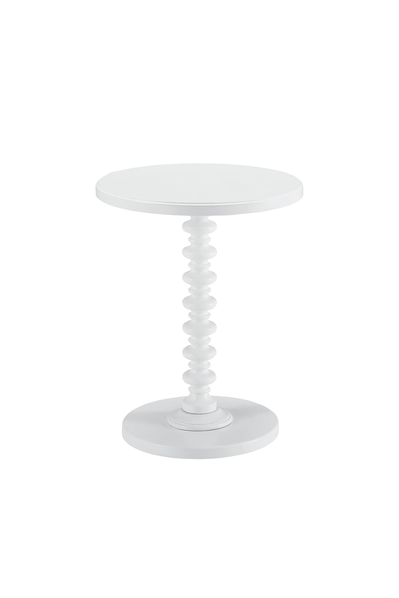 Acton White Finish Accent Table White Synthetic Wood