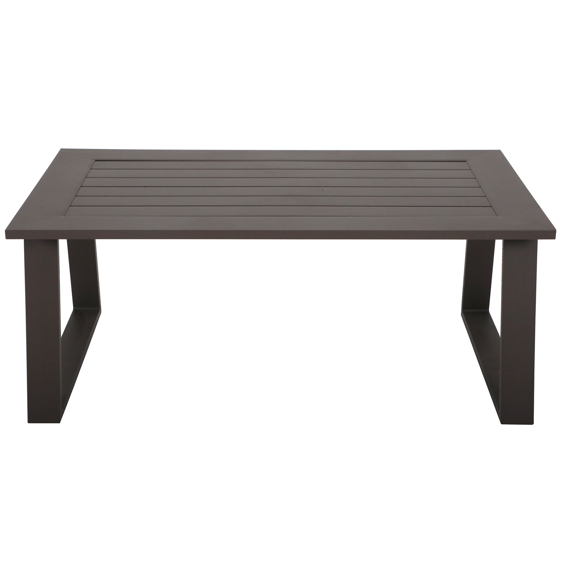 Colorado Outdoor Patio Furniture Brown Cast Aluminum Modern Rectangular Coffee Table Brown Aluminium Aluminum