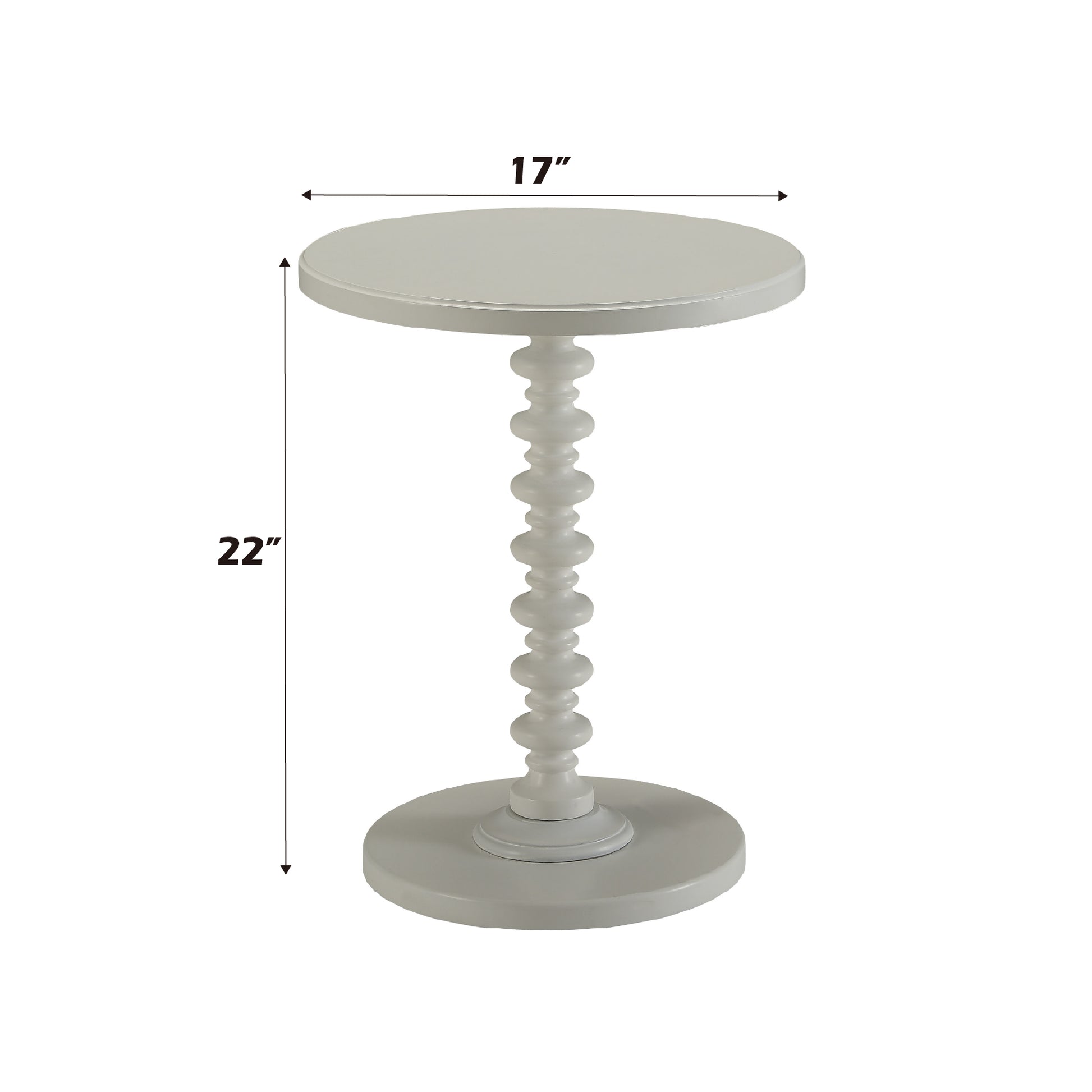 Acton White Finish Accent Table White Synthetic Wood