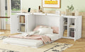 Full Size Murphy Bed With Shelves, Cabinets And Usb Ports,White White Mdf Lvl