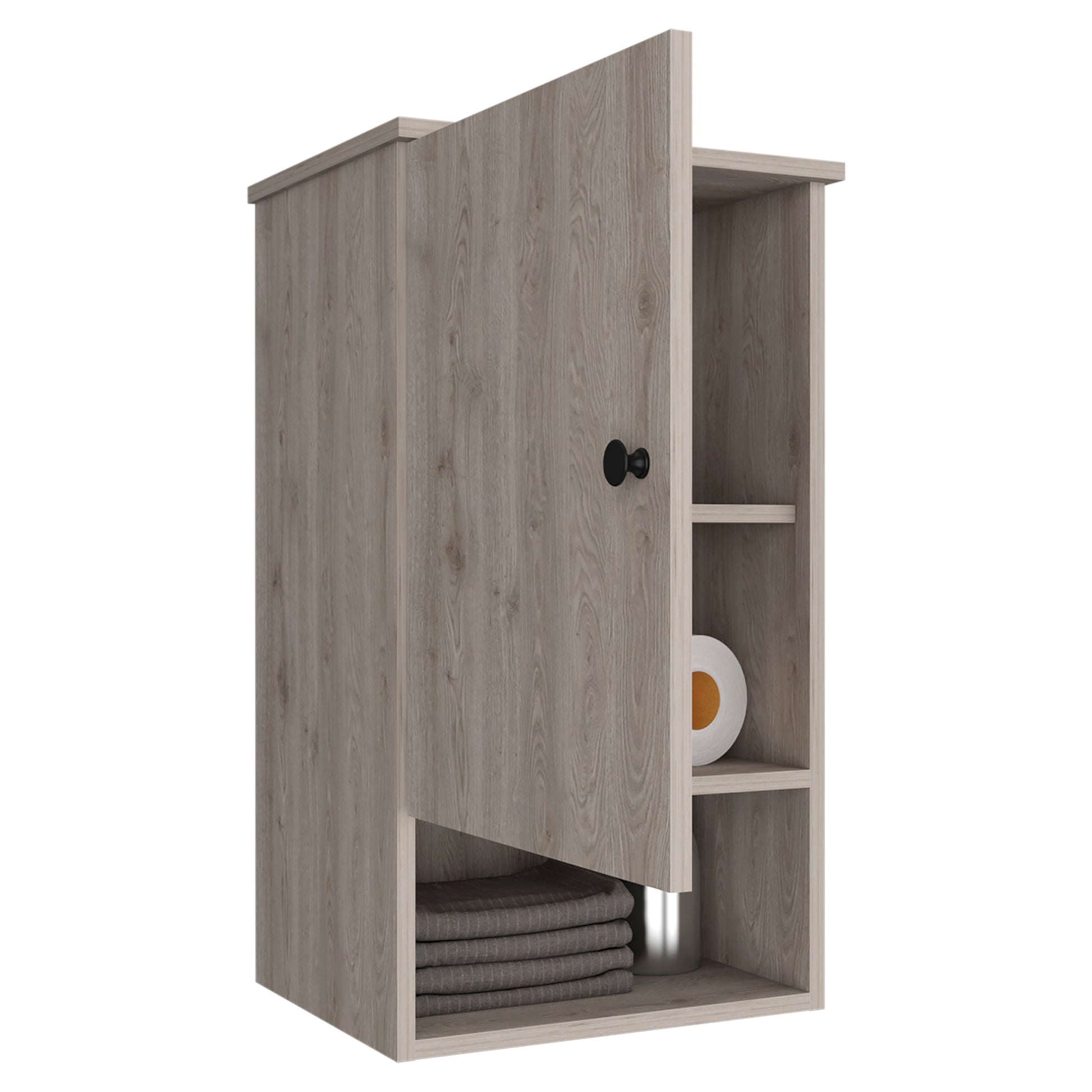 St. Angelo Medicine Cabinet, Two Internal Shelves, Single Door, One Shelf Grey 4 Bathroom Freestanding Modern Particle Board Engineered Wood