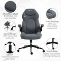 Vinsetto High Back Office Chair With Flip Up Armrests, Swivel Computer Chair With Adjustable Height And Tilt Function, Dark Gray Dark Gray Polyester