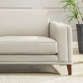 Lyon Leather Sofa Beige Down Filling Genuine Leather 2 Seat
