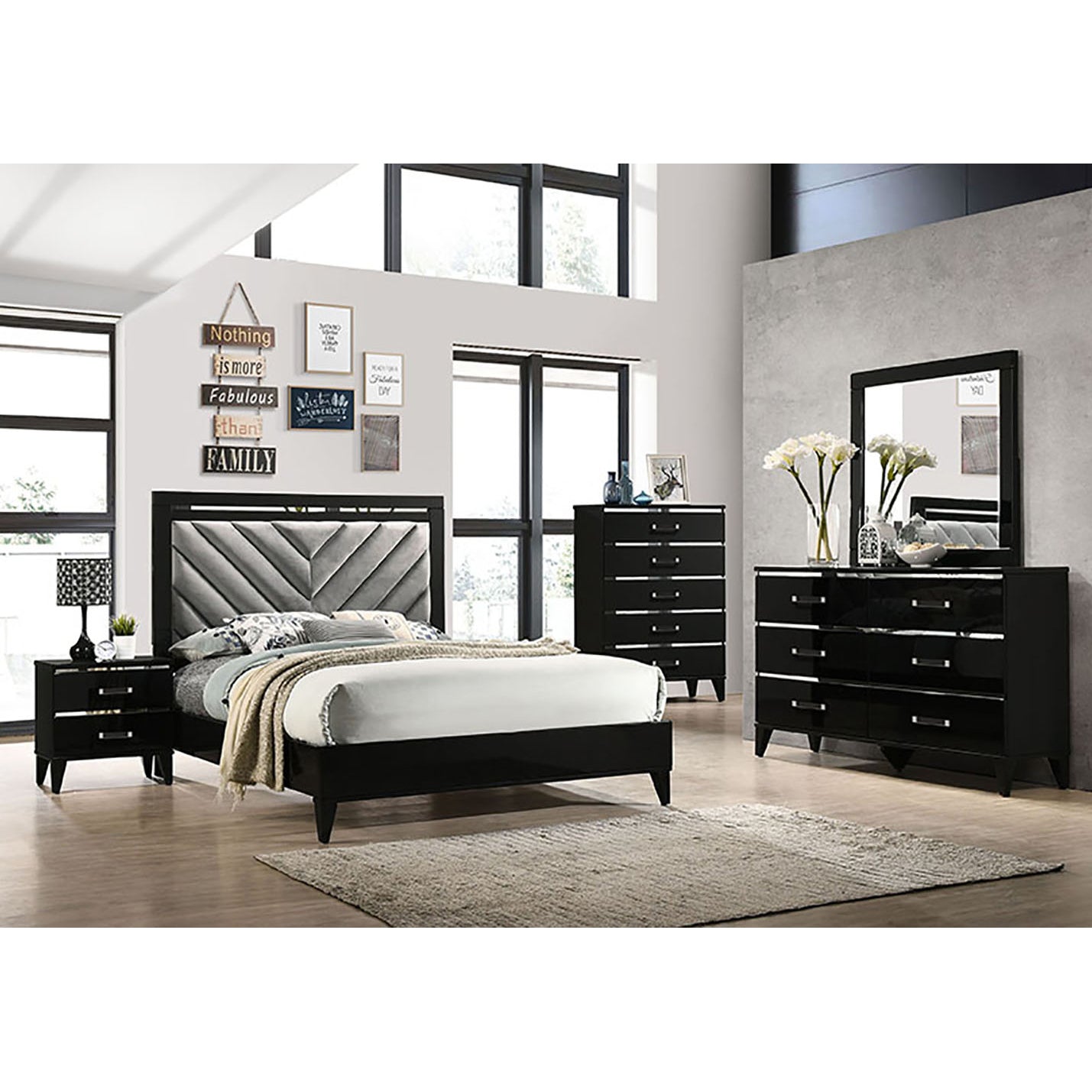 Black 2 Drawer Nightstand Black 2 Drawers Bedroom Rectangle Contemporary Rubberwood Drawers Black Wood Plastic
