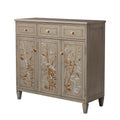 Dauphin Handpainted Entryway Storage Cabinet, Grey Cashmere Wood Gray Solid Wood Mdf Solid Wood Mdf