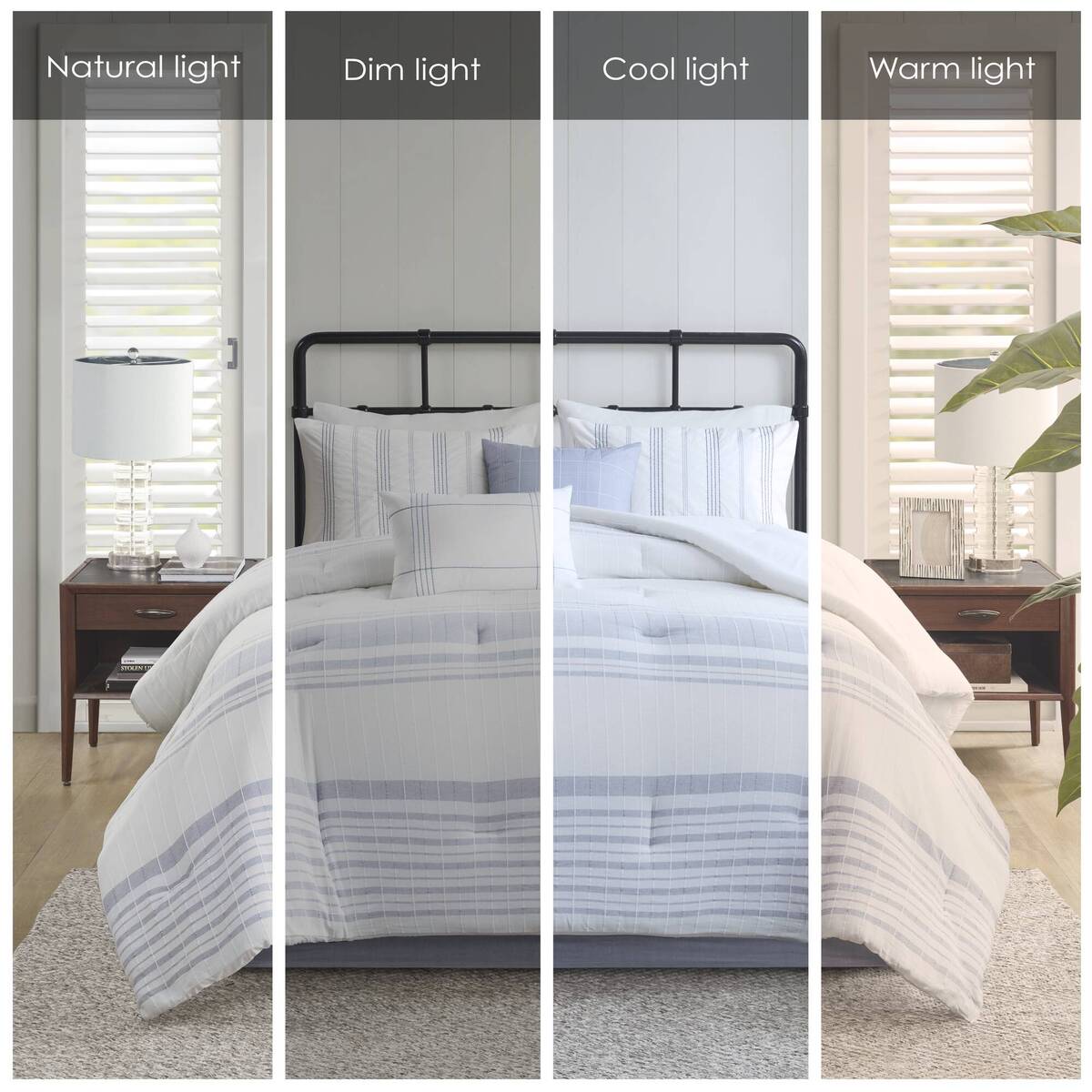 6 Piece Cotton Jacquard Oversized Comforter Set Full Multicolor Polyester