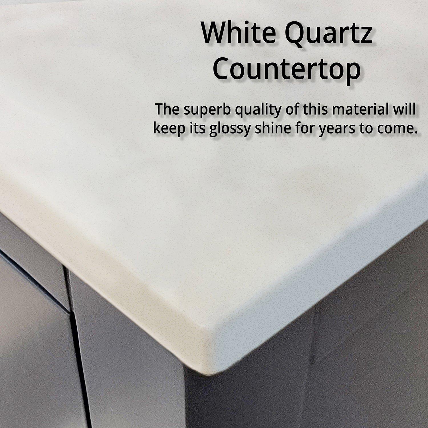 Dark Grey Double Bath Vanity 84 In. W X 22 In. D, With White Quartz Top Dark Grey Plywood Wood