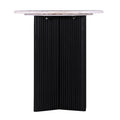 Luxurious Round Mable Topped Pedestal Side End Table, Living Room Accent Table, White Black Black White Primary Living Space Industrial Freestanding Mango Coffee & End Tables Round Marble,Solid Wood Pedestal