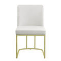 White And Gold Side Chair With Metal Base Set Of 2 Solid White Gold Dining Room Contemporary Side Chair Solid Back Set Of 2 Fabric Metal