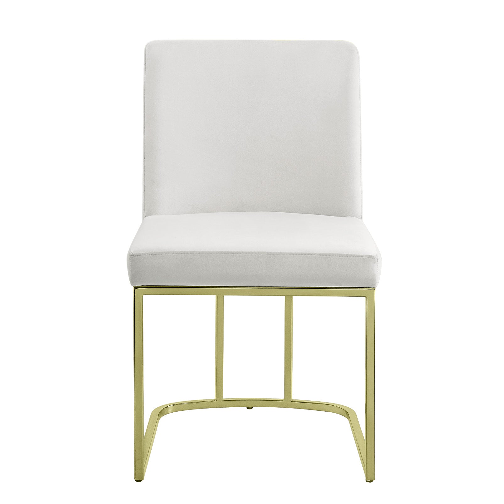 White And Gold Side Chair With Metal Base Set Of 2 Solid White Gold Dining Room Contemporary Side Chair Solid Back Set Of 2 Fabric Metal