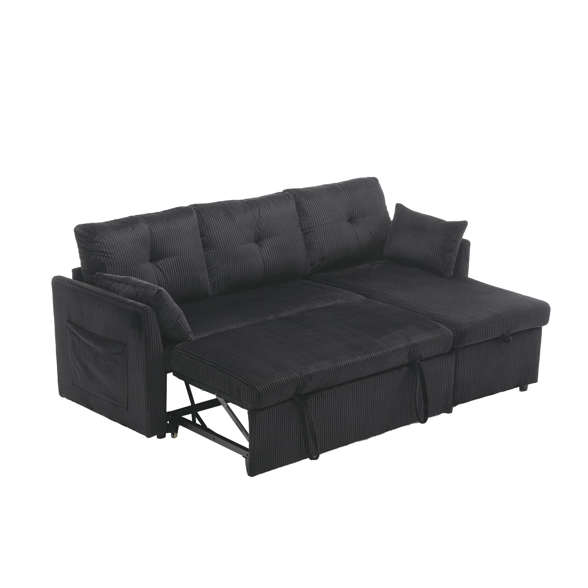 United Modular Sectional Sofa L Shaped Modular Couch With Reversible Chaise Modular Sofa Sectional Couch With Storage Seats Black Velvet 3 Seat