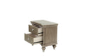 Luxury Classic Antique Silver Champagne Finish 1Pc Nightstand Storage Space Bedside Table Bedroom Furniture Antique Silver 2 Drawers Bedroom Bedside Cabinet