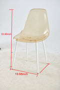 Dining Chair,Set Of 4,Metal Leg,Plastic Seat,Transparent Yellow Yellow White Iron Plastic
