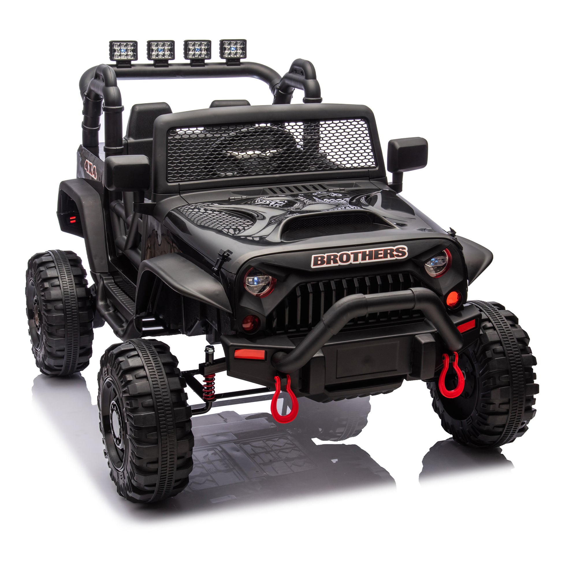 24V Kids Ride On 400W Electric Toy Car W Parents Control,Four Wheel Suspension,Front And Rear Led Searchlight,With Bluetooth,Mp3,Usb,Music,Volume Adjustment,Light Control And Power Display For Kids 3 Black Polypropylene