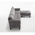 Arrived 5 Seat Modular Sofa,With Storage Ottoman, Convertible Sectional Sofa, L Shaped Couchreversible Chaise ,Riveted Sofa,Chenille, Gray Gray Polyester Wood Primary Living Space Medium Soft Cushion Back Modern Square Arms Foam Metal & Wood 5 Seat