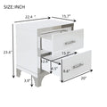 3 Pieces Sets,Dresser And Two Nightstands With Metal Handles And Mirror Decoration, Elegant And Subtle,White White 3 Piece Set Mdf