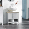 Kleankin Pedestal Sink Storage Cabinet, Under Sink Cabinet, Bathroom Vanity Cabinet With Adjustable Shelf And Open Bottom Shelf, Gray Grey Mdf