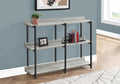 Accent Table, Console, Entryway, Narrow, Sofa, Living Room, Bedroom, Grey Laminate, Black Metal, Contemporary, Modern Grey Particle Board