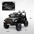 Qaba 12V Ride On Truck, Battery Powered Kids Electric Car Utv With 4 Suspension Wheels, Remote Control, 3 Speeds, Led Headlights, Horn, Usb Music, Black Black Plastic