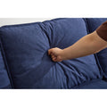 Blue Color Knock Down 3 Seat Combo Sofa With Storage Ottoman For Living Room Apartment Bedroom And Compact Room,Room, Upholstered Sectional Couch, L Shaped Bench With A Footrest, A Individual Stool White Wood Primary Living Space Heavy Duty Pine 3 Seat
