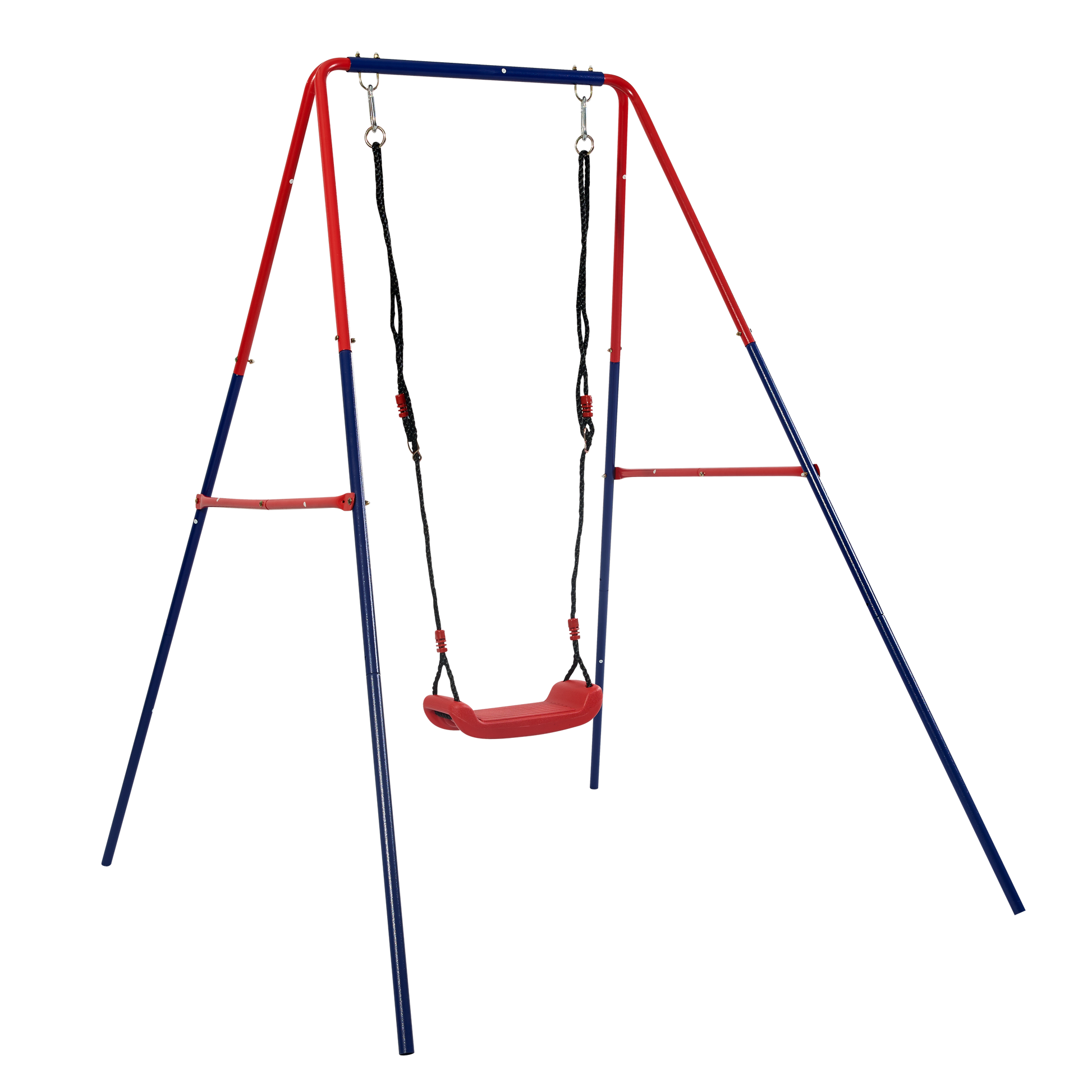 Xns067B Green And Blue Interesting 2 In 1 Baby Swing Mental Plastic Safe Swing Set 110Lbs For Outdoor Playground For Age 3 Blue Red Steel