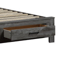Rustic Grey Oak Queen Panel Bed With Storage Box Spring Required Queen Gray Wood Gray Wood