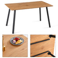 Modern Design Rectangle Mdf Restaurant Wooden Dining Table With Metal Frame Walnut Brown Triangular Dining Room Modern Floor Mount Kitchen & Dining Tables Mdf