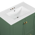 30 Inch Green Bathroom Vanity With Single Sink, Combination Under Counter Sink, Bathroom Storage Cabinet With 2 Doors And A Drawer, Soft Closure, Multifunctional Storage, Solid Wood Frame Green Bathroom Solid Wood Mdf