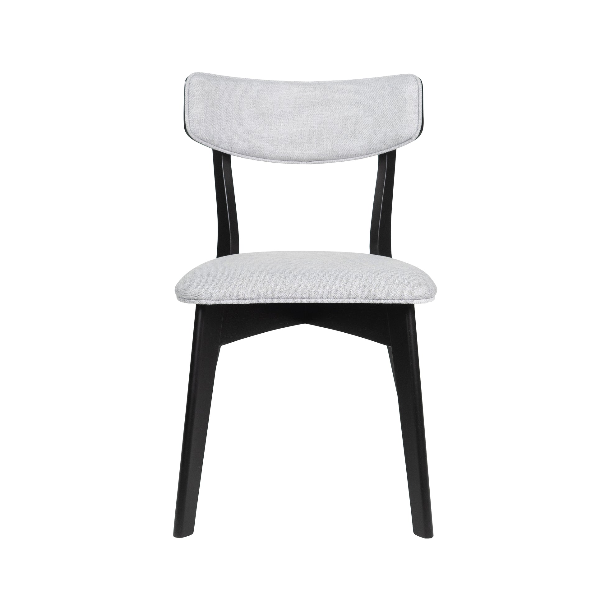 Dining Chair Set Of 2 Light Grey Fabric