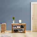 Acacia Wood Shoe Rack Bench Strong Weight Bearing Upto 200 Lbs Best Ideas For Entryway Frontdoor Bathroom, Natural Color. Acacia Wood Light Brown Primary Living Space American Design,American Traditional Acacia Acacia Wood