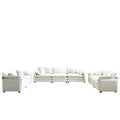 Modern Living Room Sofa 3 Pieces Set, Two 2 Seater Sofas And One 3 Seater Sofas, Upholstery Large Deep Seat Sofa With Sofat Cushion And Pillowss, Beige Corduroy Beige Corduroy 7 Seat
