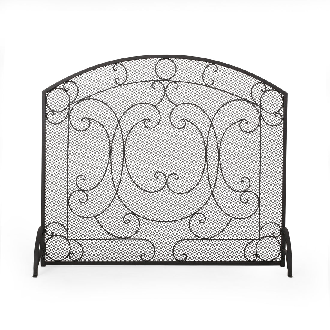 Fireplace Screen Black Iron