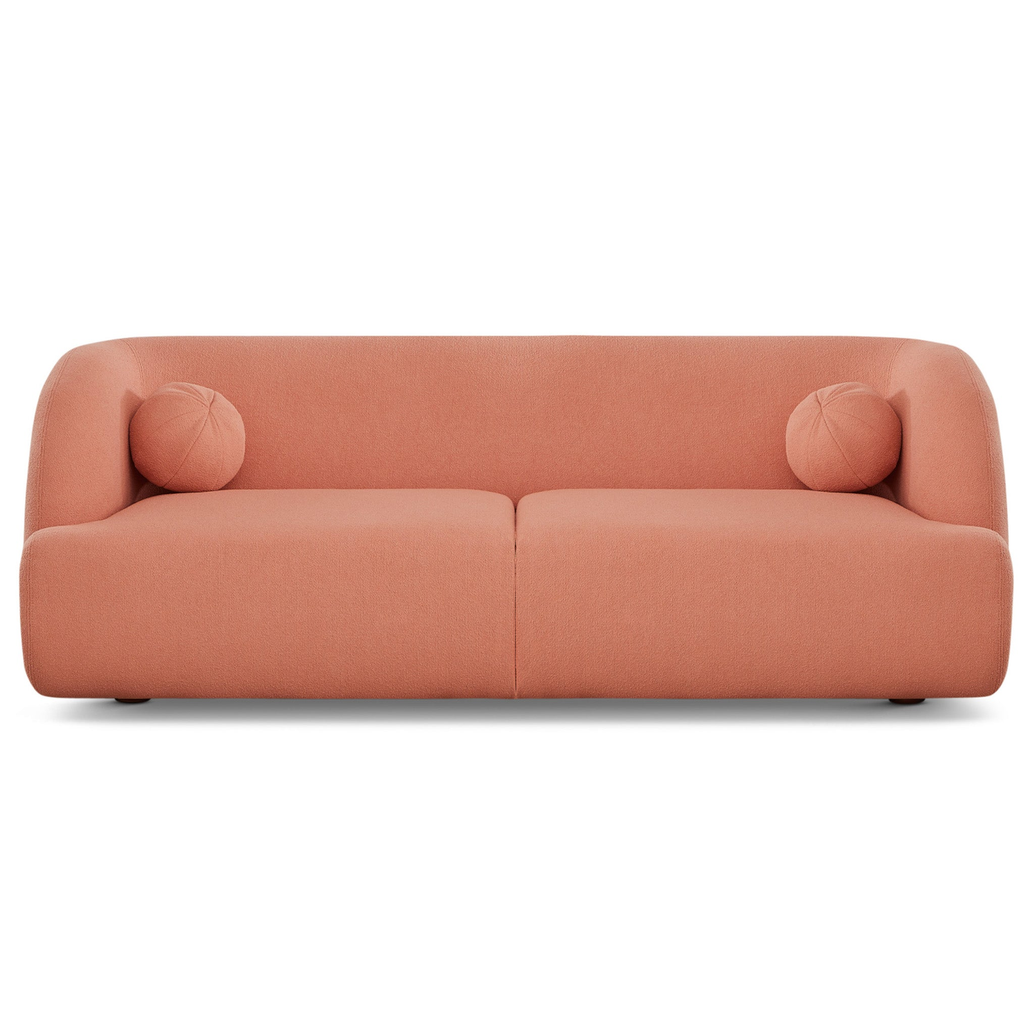 Anna French Boucle Sofa Pink Wood Primary Living Space Foam Boucle,Solid Wood 3 Seat