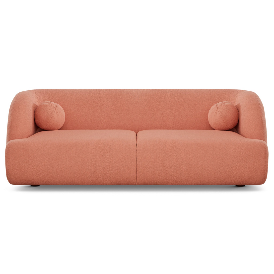 Anna French Boucle Sofa Pink Wood Primary Living Space Foam Boucle,Solid Wood 3 Seat