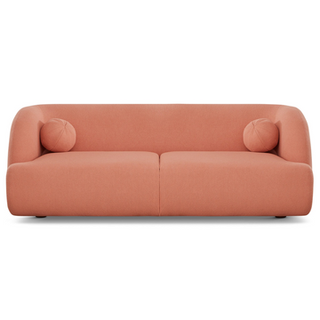 Anna French Boucle Sofa Pink Wood Primary Living Space Foam Boucle,Solid Wood 3 Seat